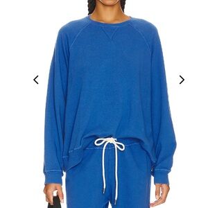 The Great the slouch glacier blue crew neck sweatshirt